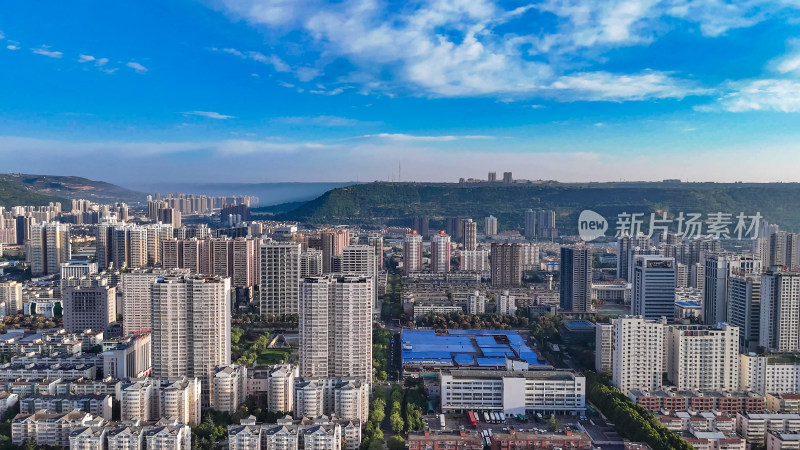 陕西宝鸡城市建设航拍图