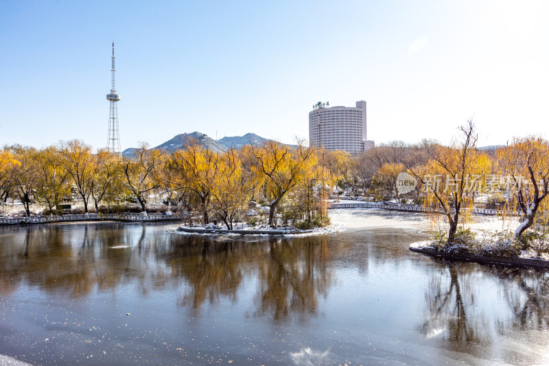 济南泉城公园自然景观雪景