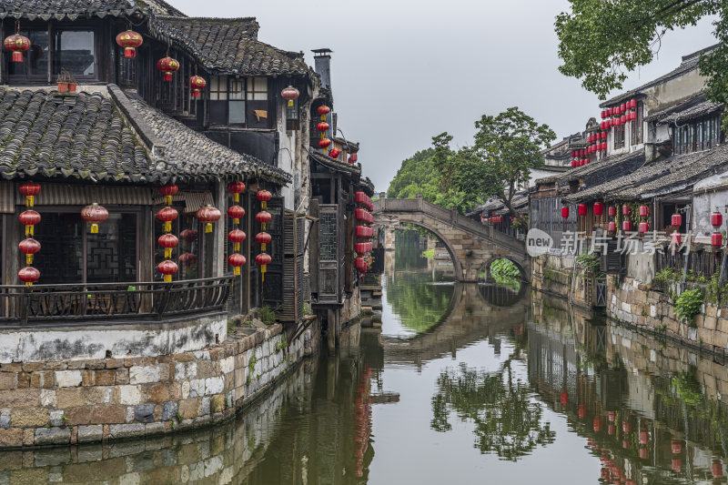 浙江嘉兴西塘古镇江南水乡风景