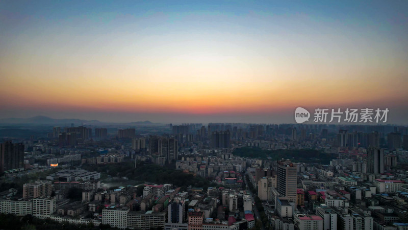 湖南衡阳日落晚霞夕阳火烧云航拍