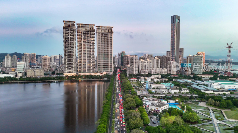 福建厦门城市高档住宅小区航拍