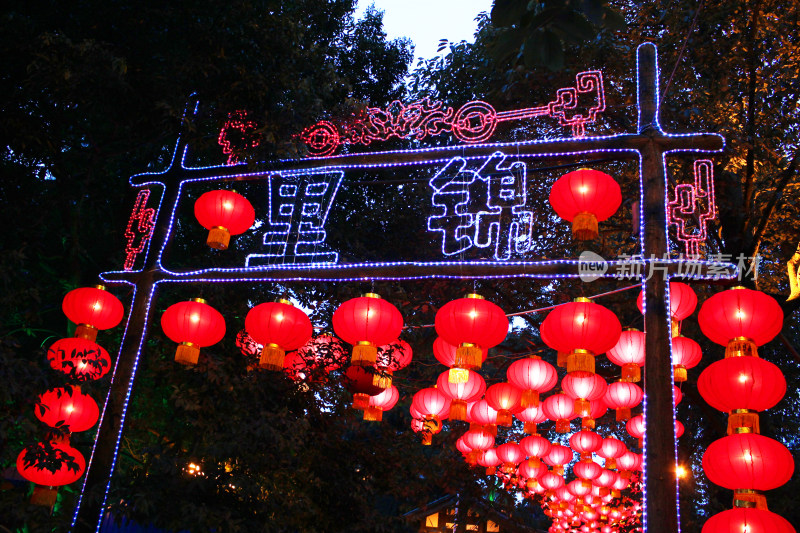 灯会夜景天空