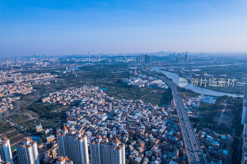 广州东沙桥与番禺南浦城市现代住宅高楼建筑