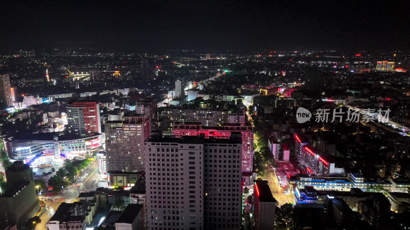 玉林第一人民医院夜景航拍图