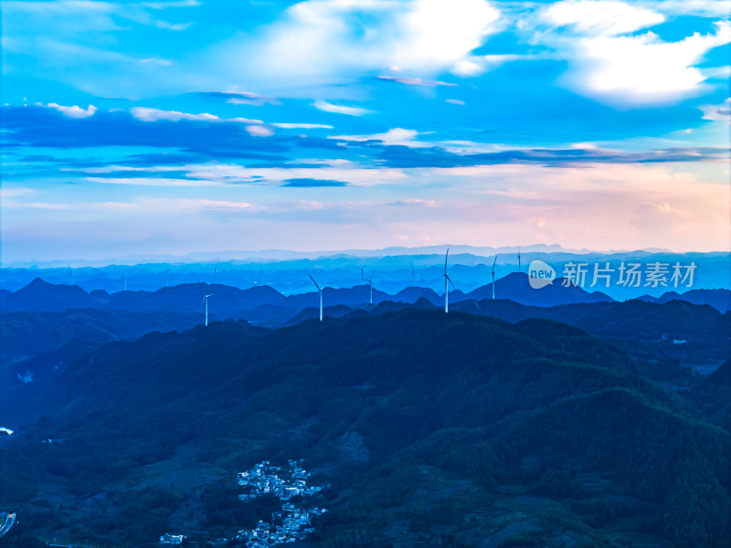 绿色能源风能发电喀斯特地貌