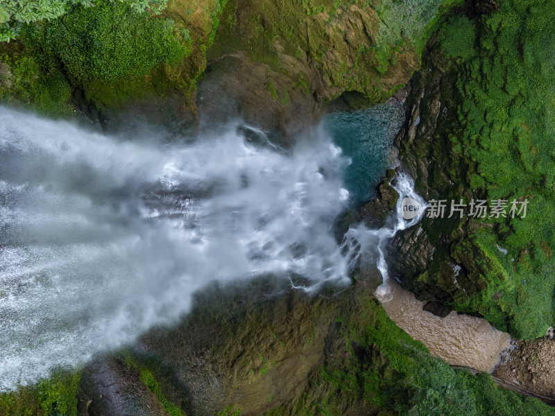 广西百色通灵大峡谷大落差瀑布高空航拍