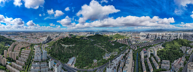 台州城市风光航拍全景图