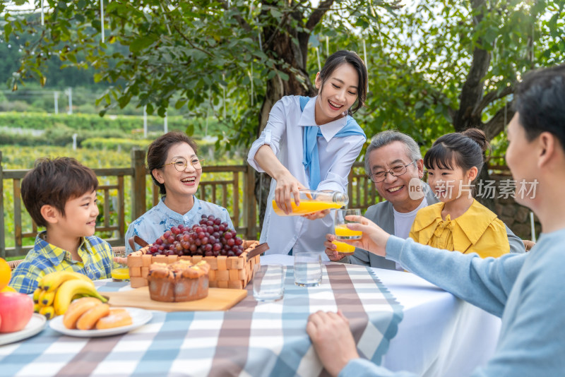 全家人在野餐