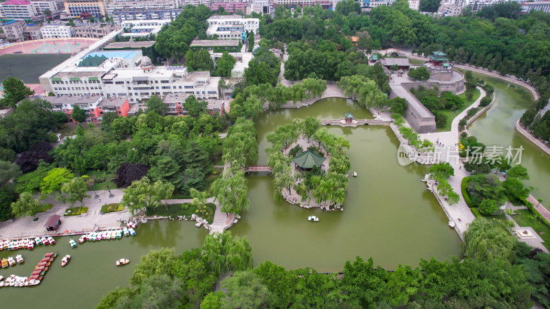 河北邯郸丛台公园航拍