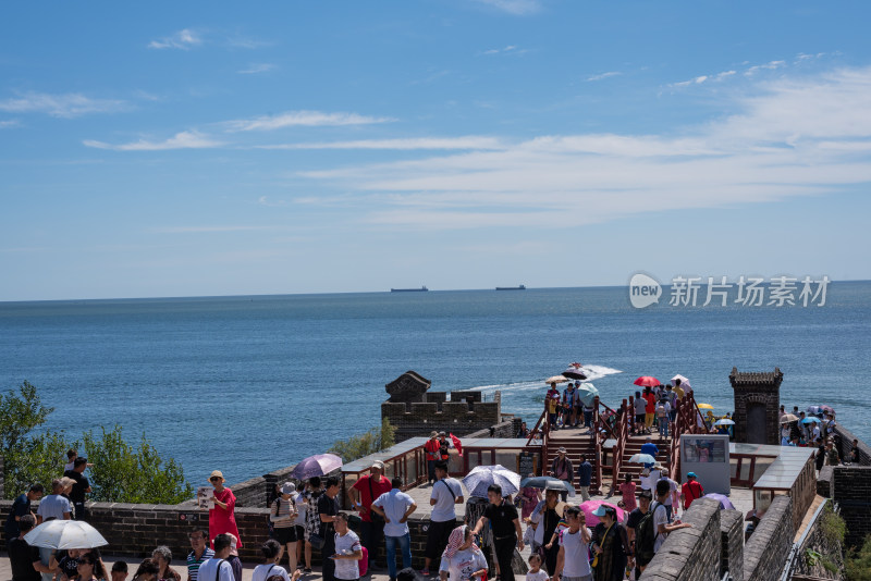 河北山海关老龙头明长城自然建筑景点景观