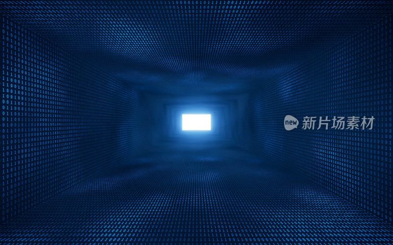 数字科技隧道背景3D渲染