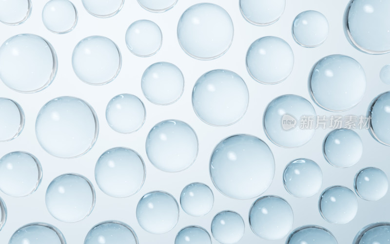透明水珠球体背景3D渲染