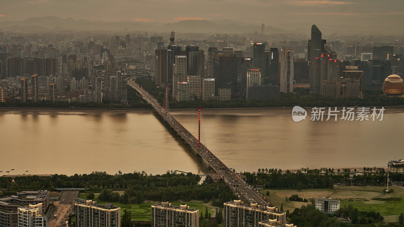 浙江杭州滨江城市风光