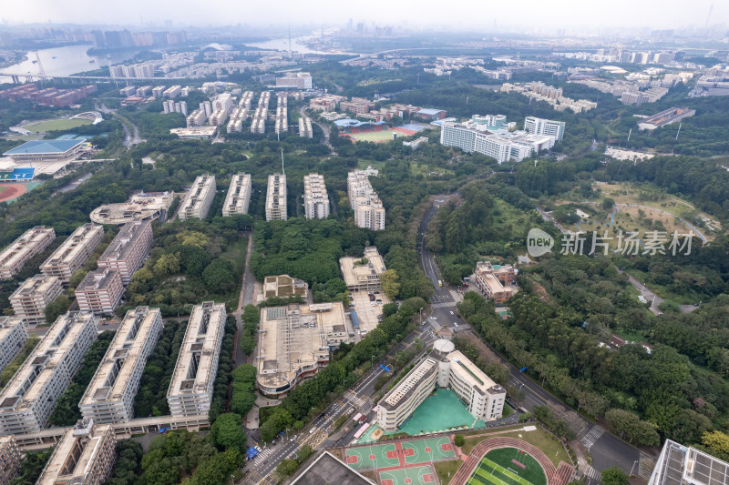 广州大学城航拍摄影图