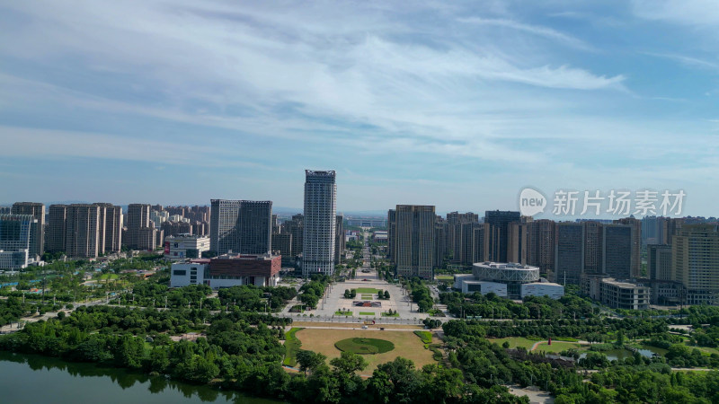 航拍江西鹰潭市民广场