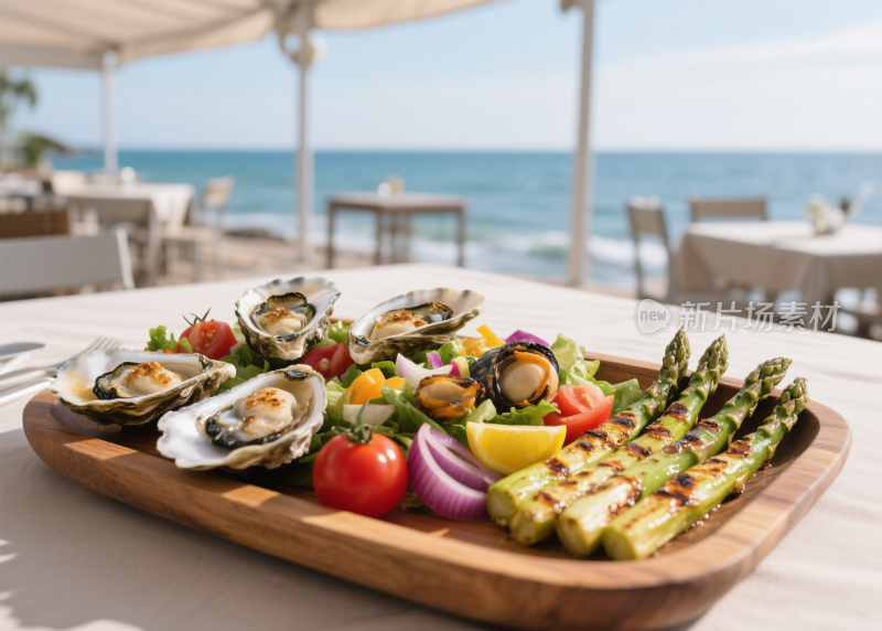 生蚝烤生蚝清蒸生蚝海鲜餐饮美食