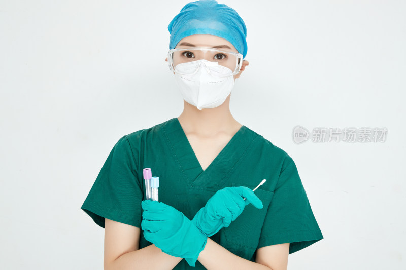 采集病例化验检测样本的外科手术医生
