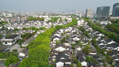 航拍江苏苏州虎丘山风景名胜区5A景区