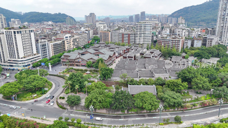 航拍四川宜宾冠英古街摄影图