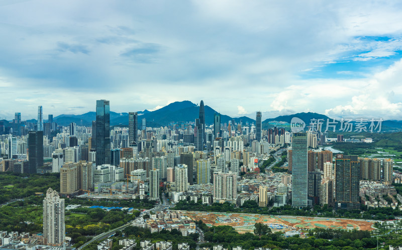 美丽深圳高楼大厦市中心城市风光全景