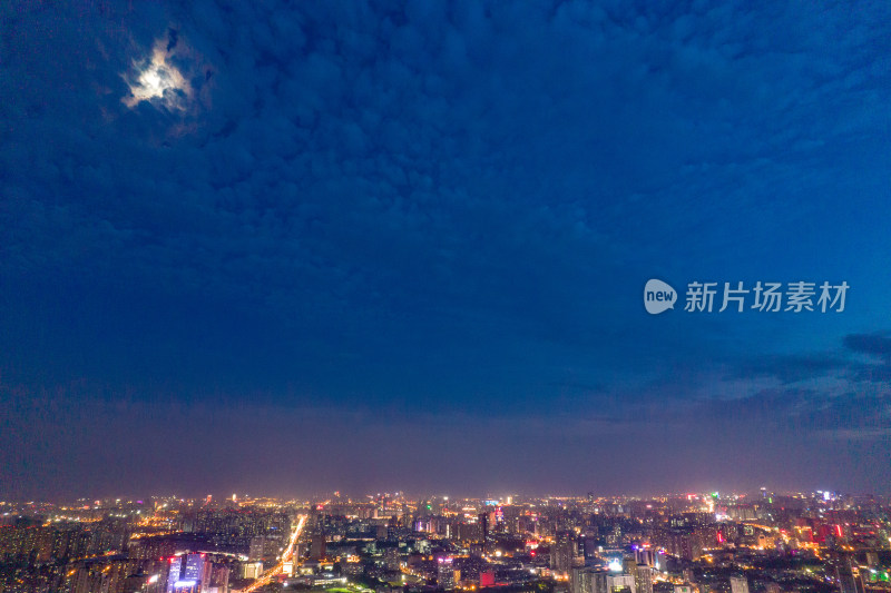 安徽合肥城市大景夜景灯光航拍图