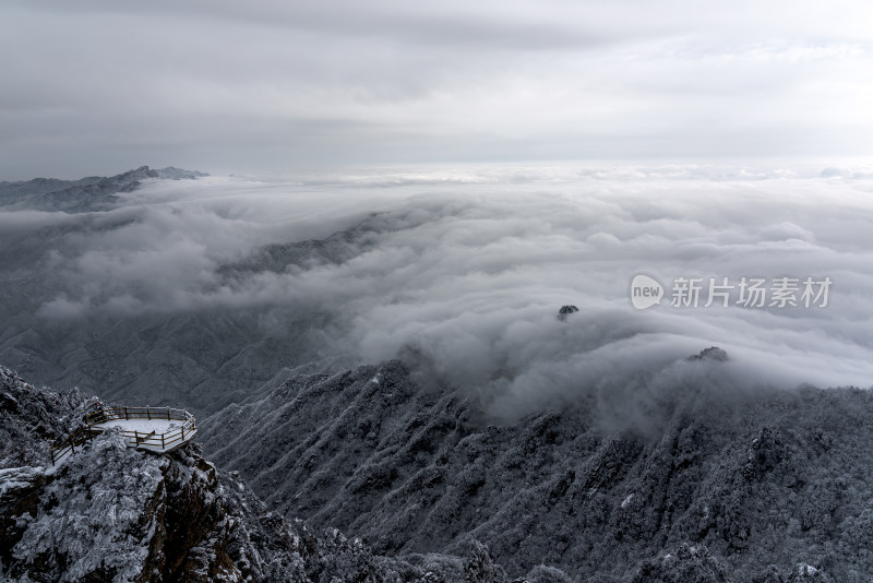 山川大雪云海大气航拍