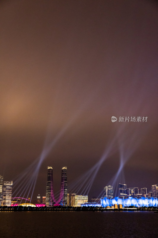 杭州亚运会开幕式灯光秀 奥体中心 杭州之门