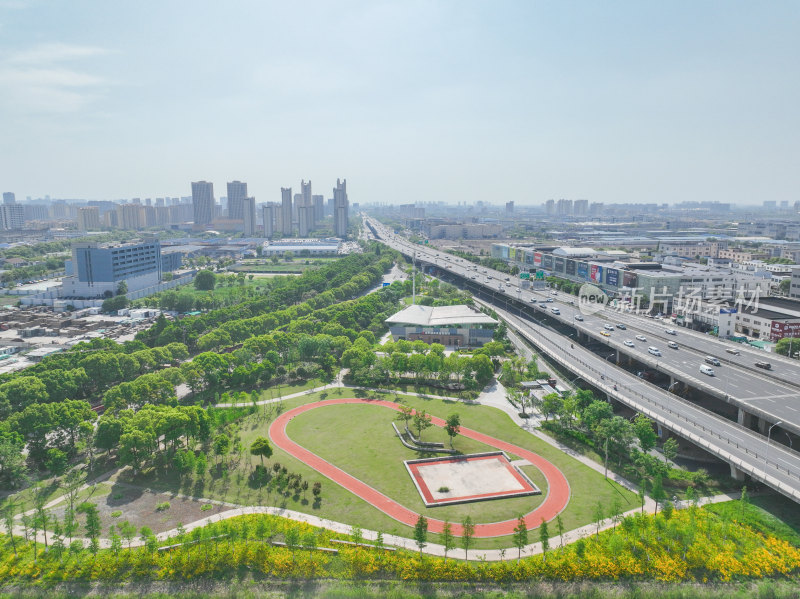 航拍昆山城市大景