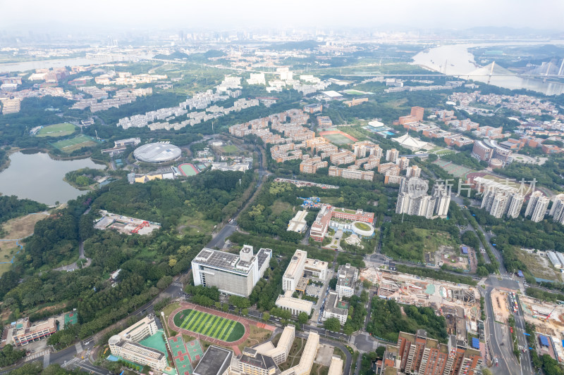 广州城市建设大学城航拍摄图