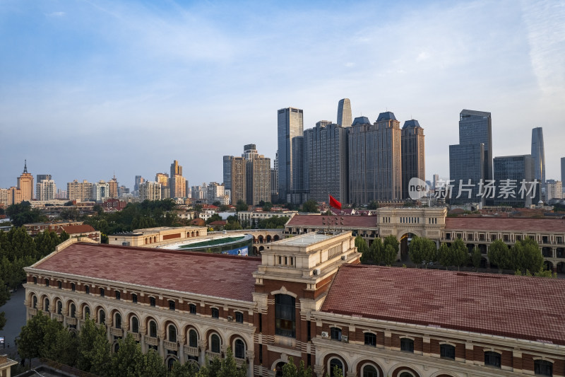 天津五大道文化旅游景区城市风光航拍