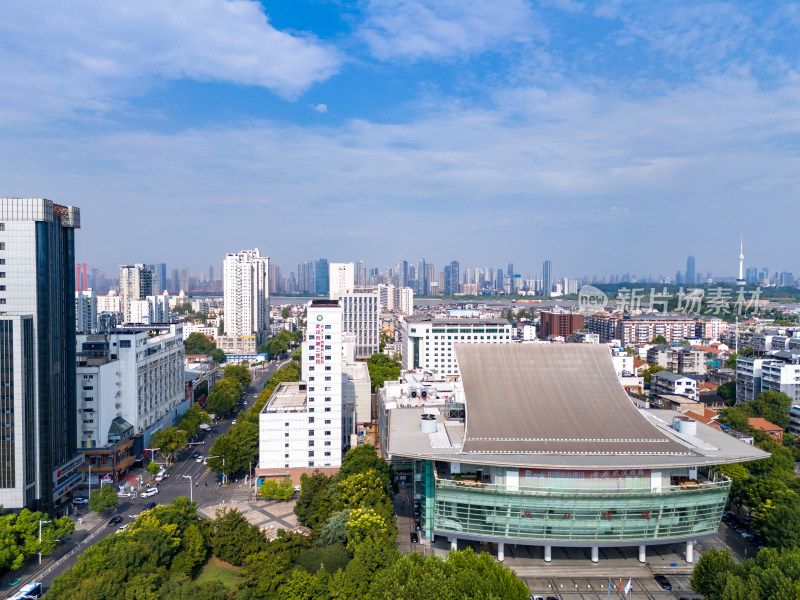 武汉辛亥革命纪念馆周边建筑交通航拍图