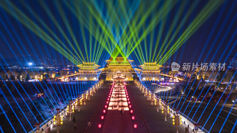 隋唐洛阳城九洲池夜景