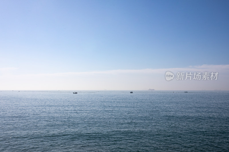 山东青岛第三海水浴场海滨海岸海滩海天景观