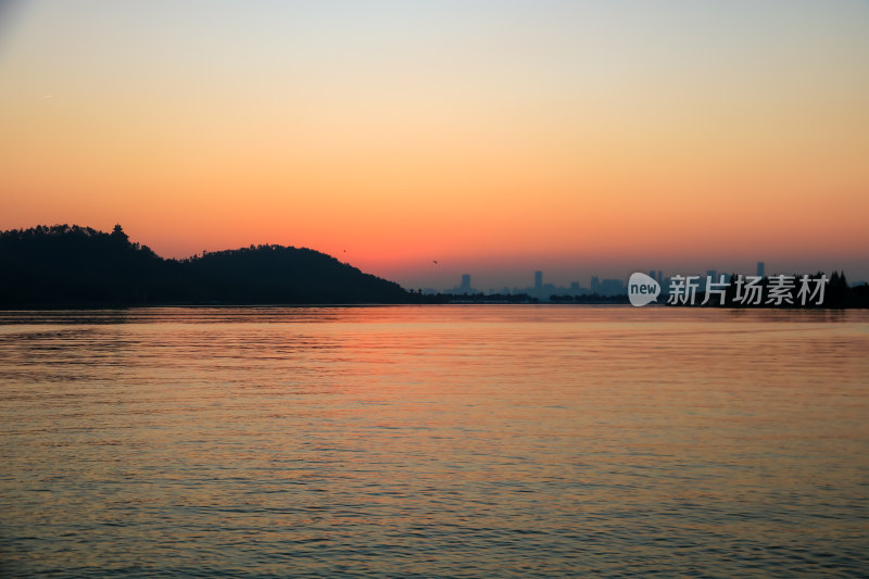 武汉东湖落雁岛景区绝美自然风光落日夕阳