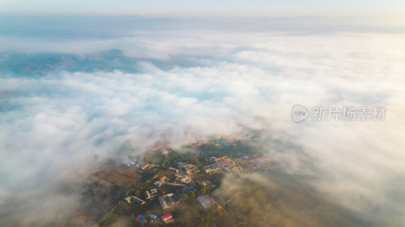 航拍山川清晨云海云雾风景