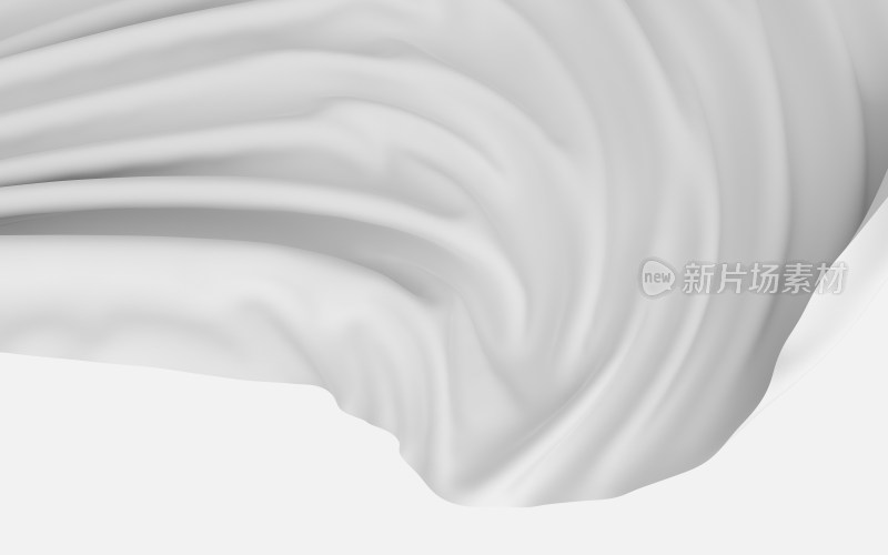 白色的褶皱布料背景 3D渲染