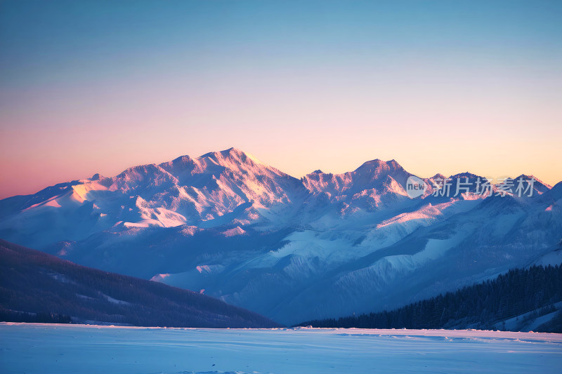 雪山风景冬天天空户外