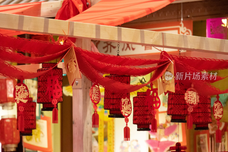 新年春节元宵节中国传统红灯笼节日喜庆装饰