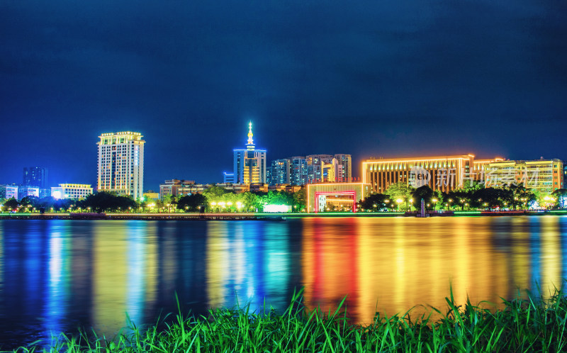 揭阳夜景 揭阳榕江 繁华都市夜景