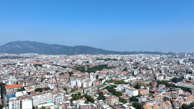 泉州东西塔航拍泉州西街开元寺夕阳日落风景