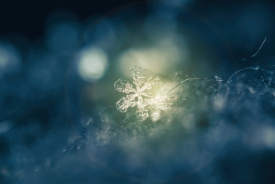 雪花结晶微距特写素材