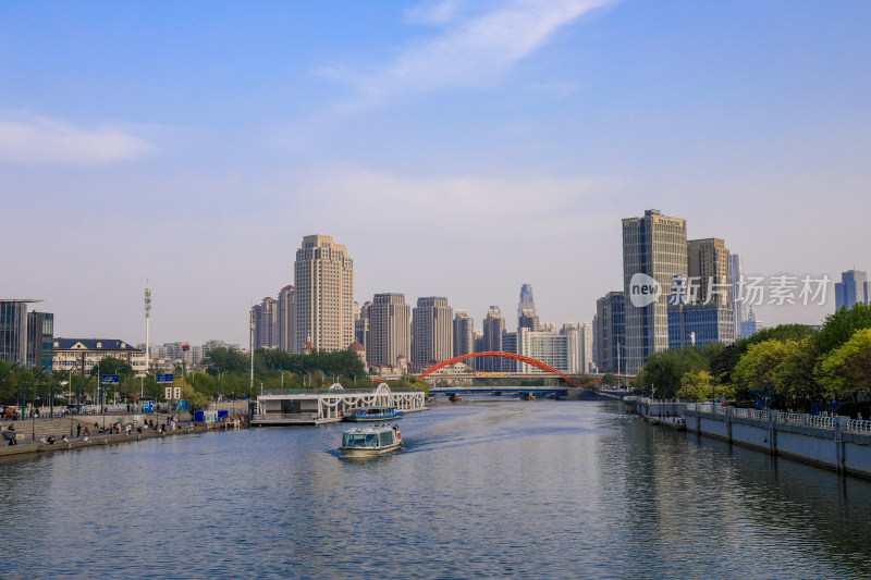 天津海河两岸现代化建设城市风光