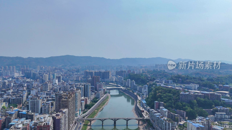 四川达州城市建设达州大景航拍