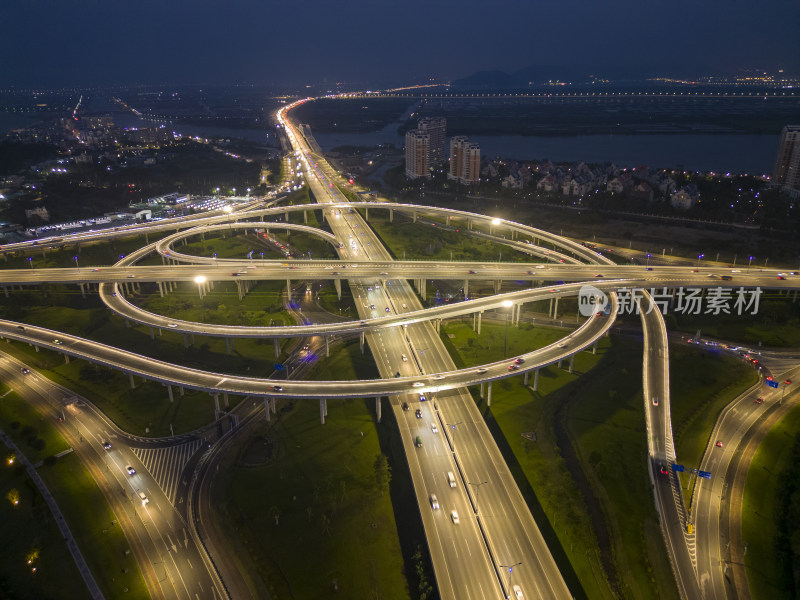 珠海的道路交通航拍