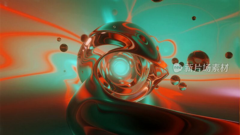 抽象金属球体光影背景素材