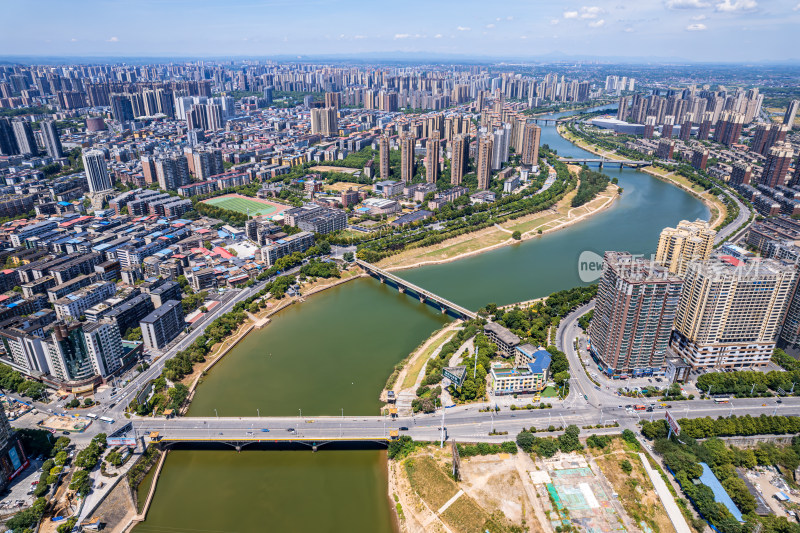 湖南衡阳城市夏天航拍风光