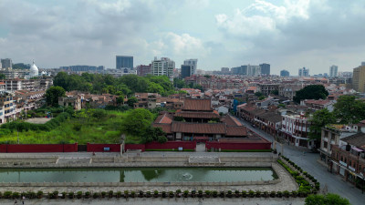 航拍福建漳州古城文庙