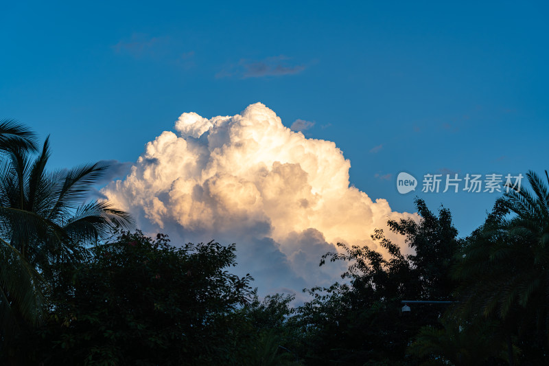 橙色的积雨云