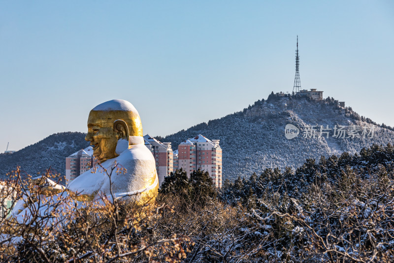 济南千佛山冬日雪景景观