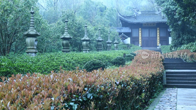 杭州飞来峰永福寺古建筑风光